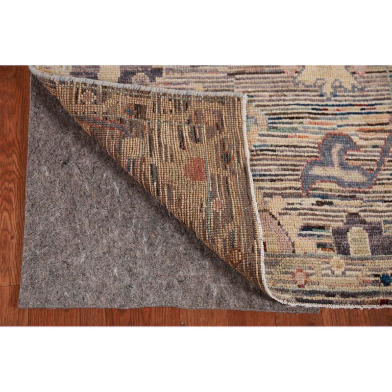 Hand Knotted Oriental 100% Wool Carpet Transitional Floral Multi-Colored Oushak Runner Rug - 9' 10'' X 2' 6''
