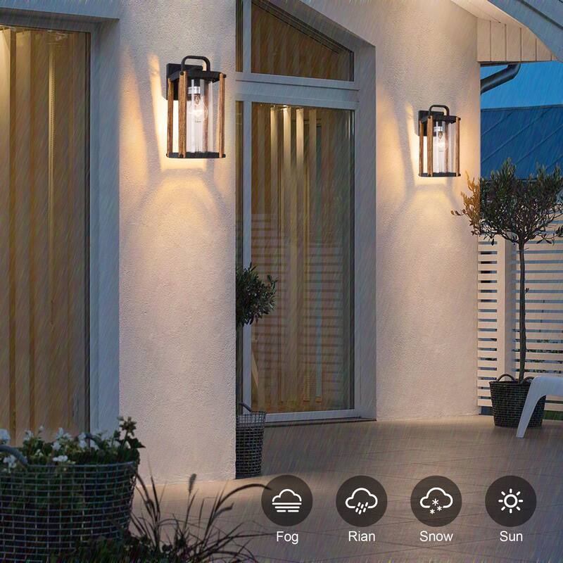 Outdoor Wood Grain Porch Light