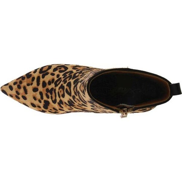 leopard print kitten heel booties