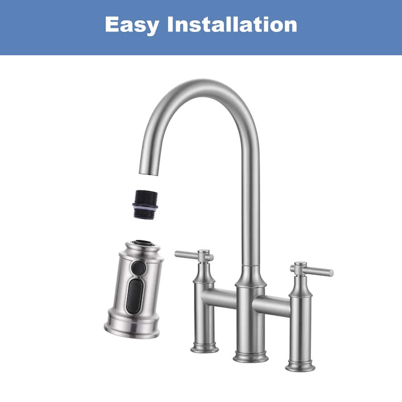 WOWOW Pull Down Kitchen Faucet Spray Head with 9 Adapters Kit