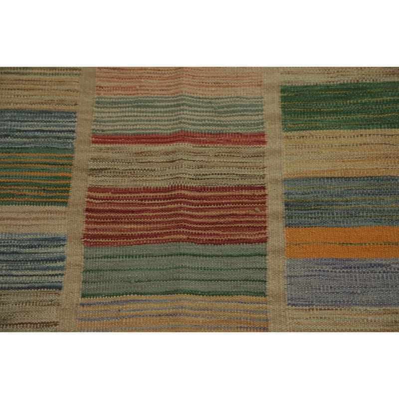 Hand Woven Southwestern Wool Multi-Colored Geometric Area Rug - 8' 10'' X 5' 11''