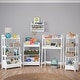 preview thumbnail 18 of 26, RiverRidge Kids 4-Tier 24in Ladder Shelf Toy Organizer with 3 Open Display Shelves- White with Two 5" Fabric Bins