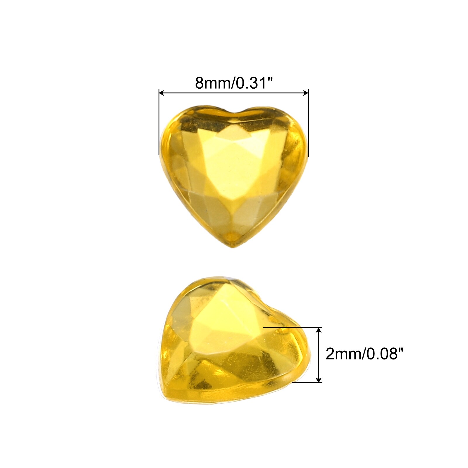 Acrylic Heart Rhinestone Flat Back Plastic Gems Jewelry Stickers for Craft Bead Face Painting Costume Jewelry