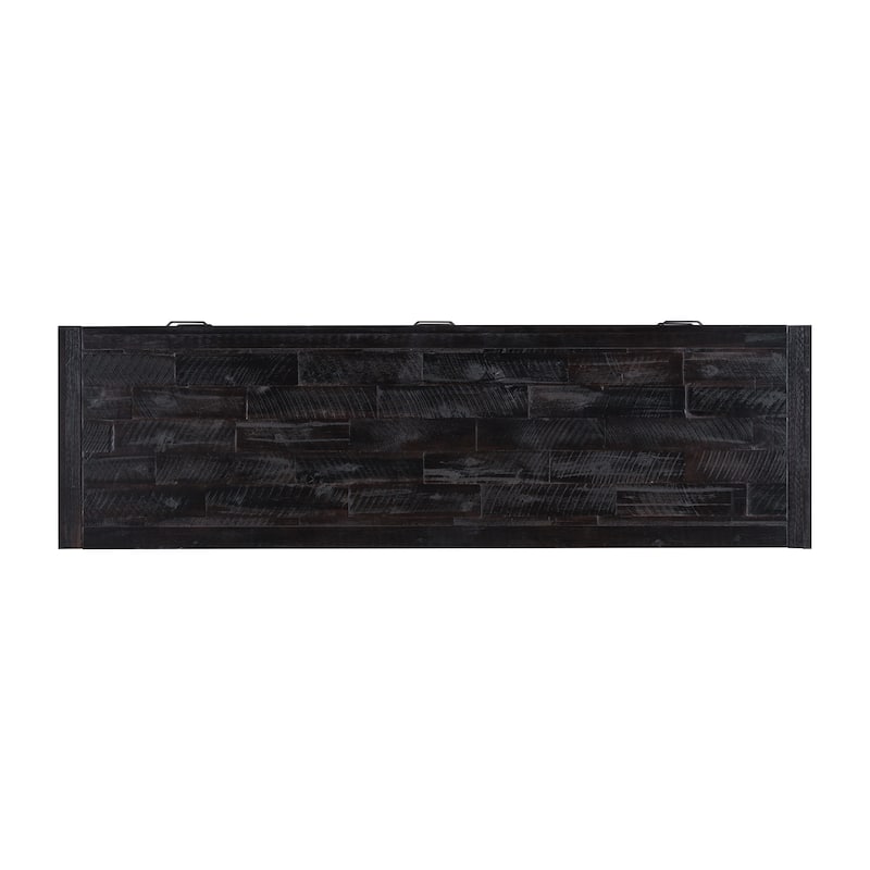 ​​Rustic Industrial TV Stand with 6 Drawers and Cable Management for Living Room Home Theater or Gaming Setup​