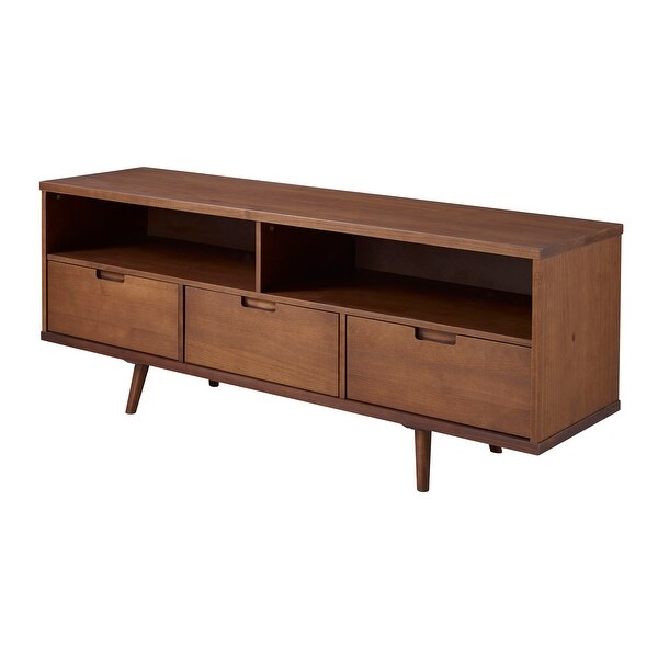 Shop Offex 58" 3 Drawer Mid Century Modern Solid Pine Wood ... (600 x 600 Pixel)