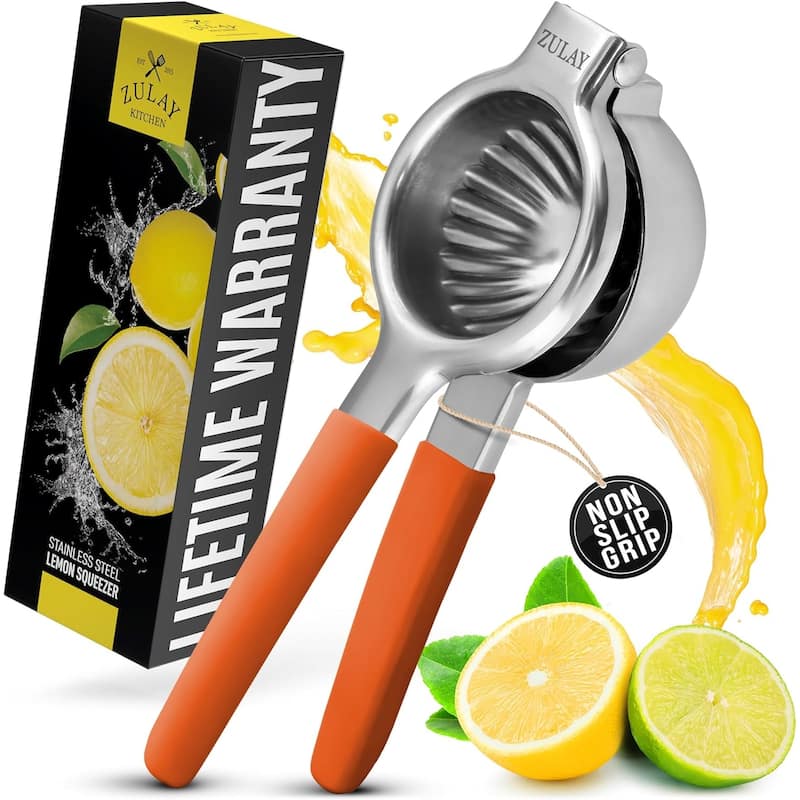 Premium Heavy Duty Lemon Squeezer Stainless Steel - Orange