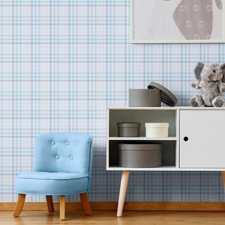 Blue Plaid Peel and Stick Removable Wallpaper 0643 - Bed Bath & Beyond