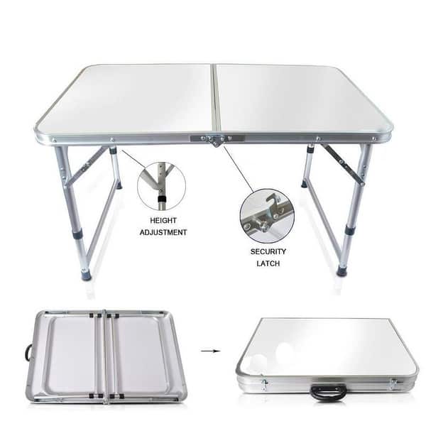 4FT Folding Camping Table Aluminium Picnic Portable Adjustable Party BBQ New