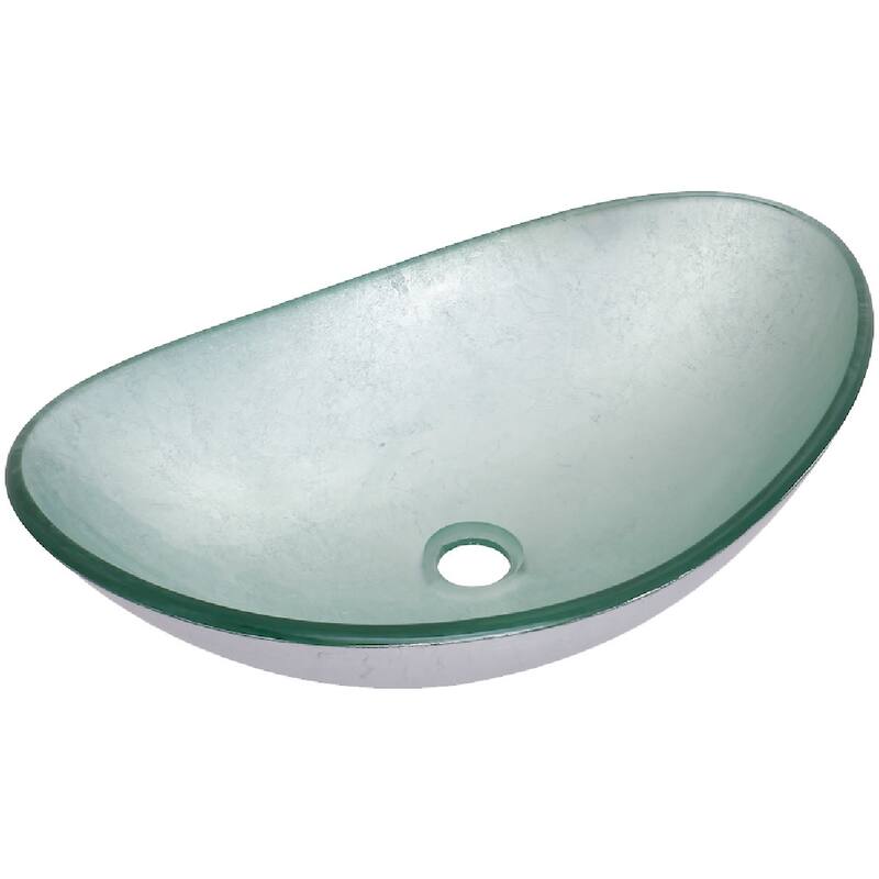 Miseno Painted Foil 21-1/2" Oval Glass Vessel Bathroom Sink