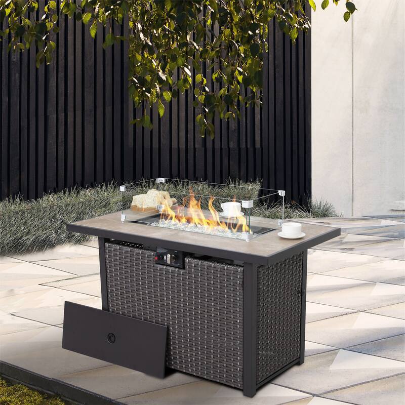 Outdoor 43-inch 50,000 BTU Propane Gas Fire Pit Table - 42 inches