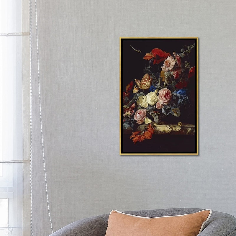 iCanvas "A Vase Of Flowers, 1663" by Willem van Aelst Framed