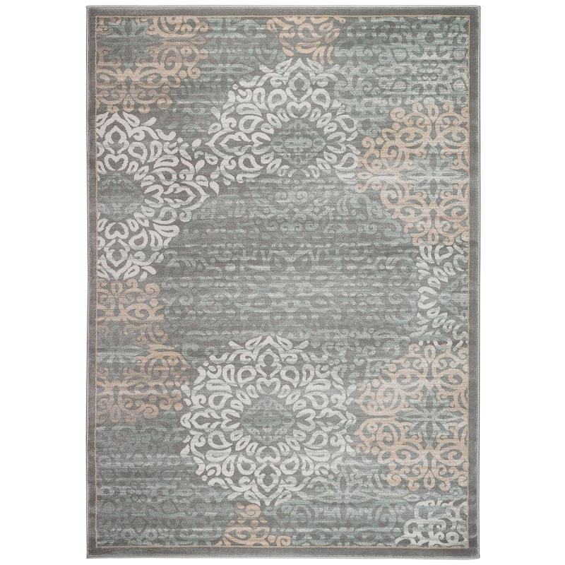 Admire Home Living Plaza Modern Abstract Damask Pattern Area Rug