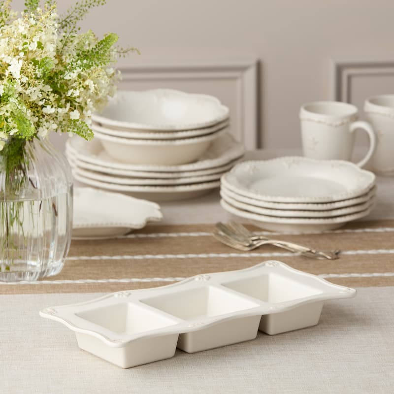 Certified International Heritage 3 Section Relish Tray 15" x 7" - 15"W x 7"D x 2"H