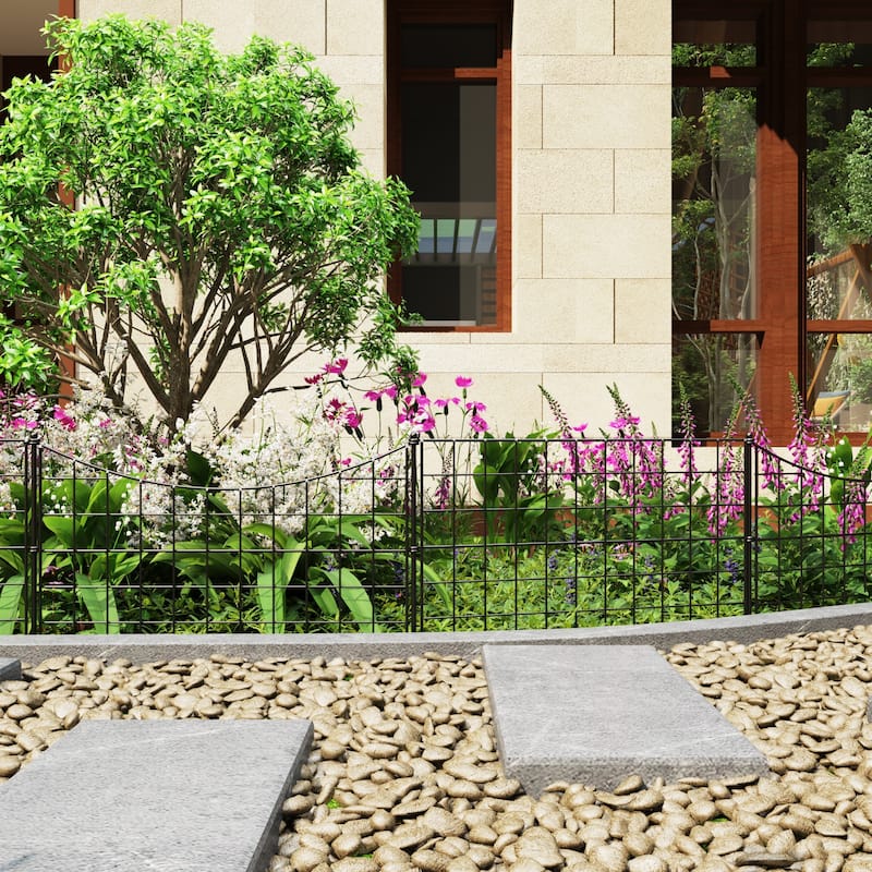 Garden Border Fence Panel Set Metal Garden Edging Flower Beds Pathways