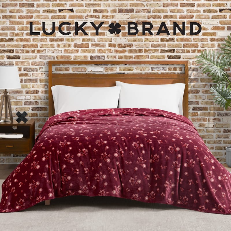 Lucky Brand Daisy Plush Throw Blanket