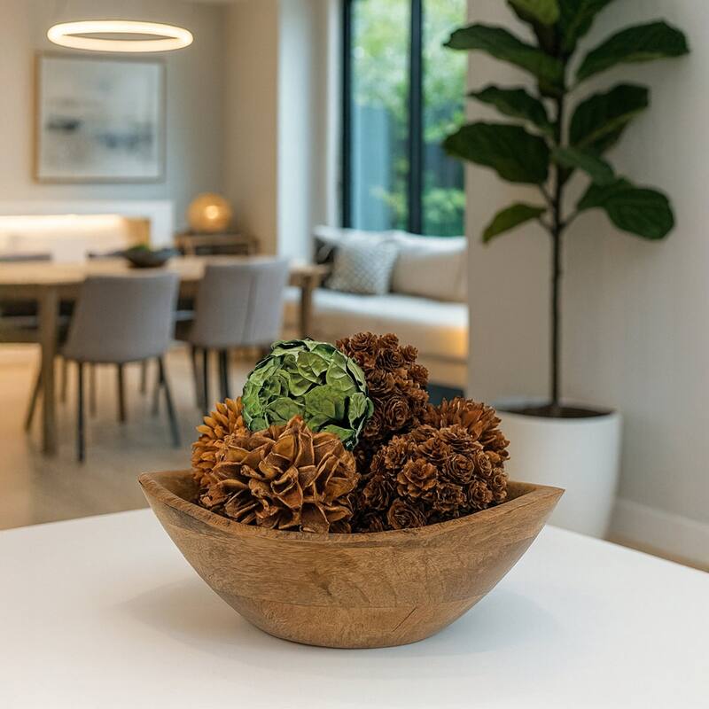 Handmade Preserved Topiary Balls, Set of 9 Decorative Floral Orbs - 4 inch