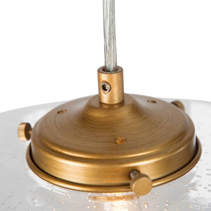 Mid-century Modern 1-light Gold Accent Pendant Farmhouse Globe Glass Linaer Chandelier - 9.5 inches