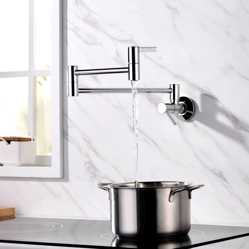 Luxier Contemporary KTS17 2-Handle Wall-Mounted Pot Filler
