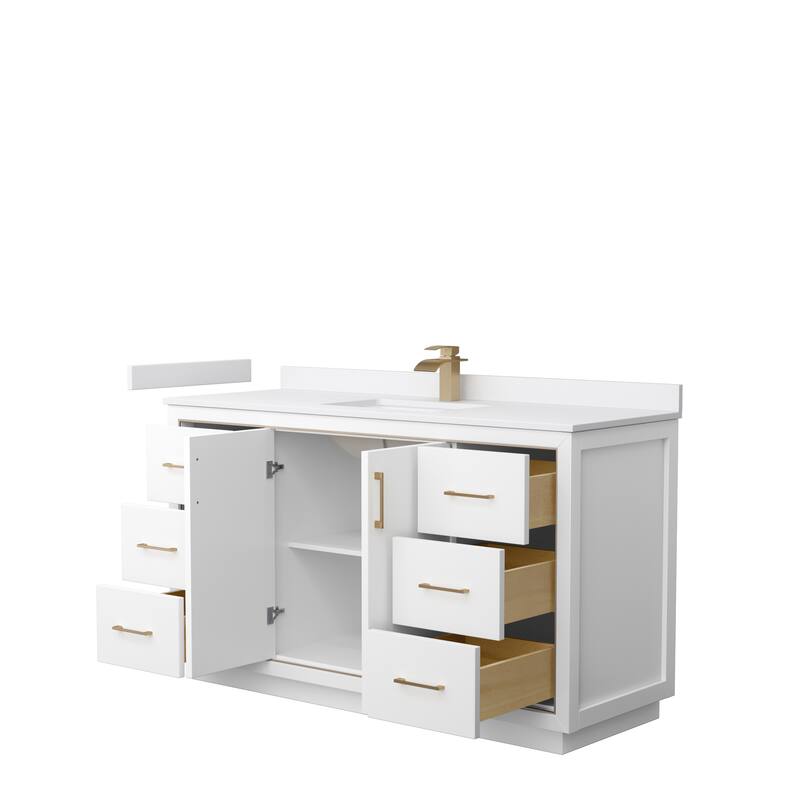 Icon Single Vanity Set, Cultured Marble Top, No Mirror