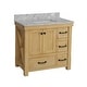 preview thumbnail 8 of 11, KitchenBathCollection Tuscany 36" Bathroom Vanity with Carrara Marble Top