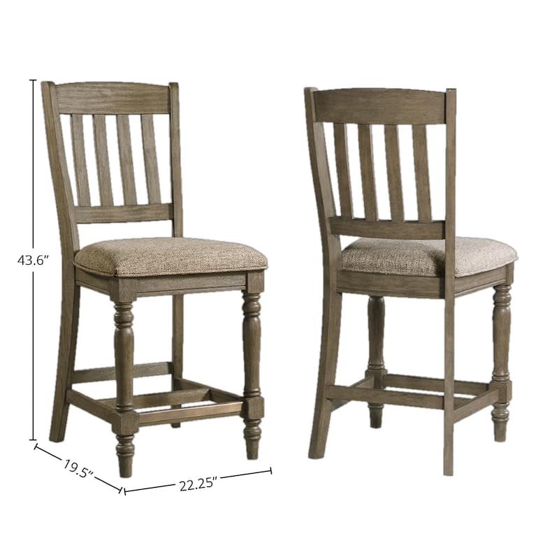 Balboa Park Roasted Oak Chairs with Cushion Seat (Set of 2)