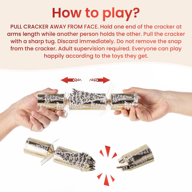 Glitzhome 12 Pack Christmas Tree Party Cracker with Gift Contents