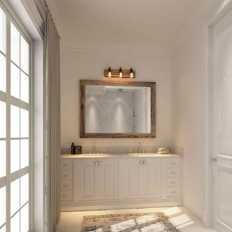 Carbon Loft Astrid 3-light Wall Lamps Wood Wall Sconces Bronze Indoor Wall Lighting Fixture for Kitchen,Bathroom
