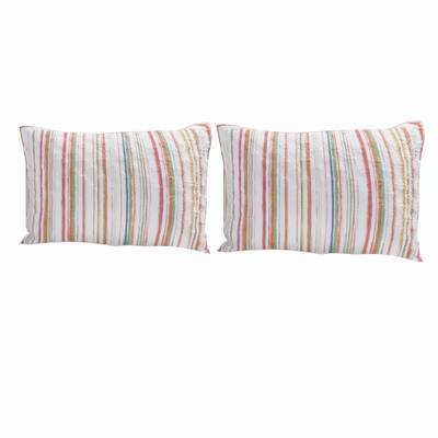36 x 20 Polyester King Size Pillow Sham with Striped Print, Multicolor