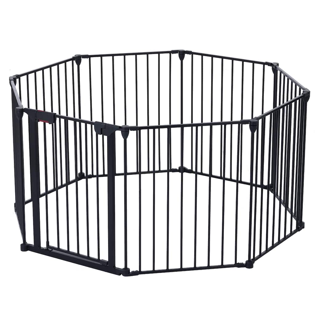 Black Steel 4-in-1 Configurable Safety Gate for Kids and Pets