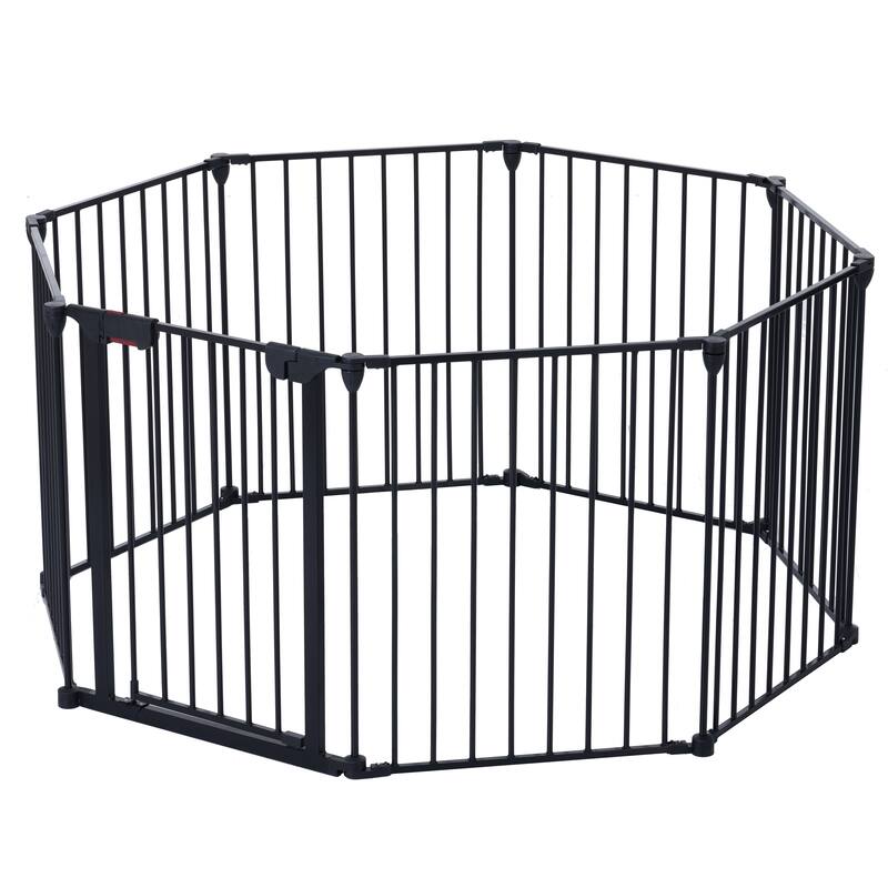 Black Steel 4-in-1 Configurable Safety Gate for Kids and Pets - 200"