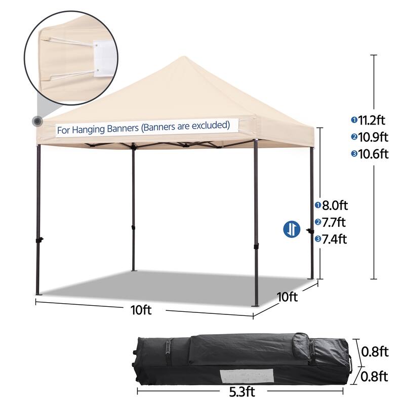 Yaheetech Adjustable Commercial Pop-up Canopy with Wheeled Carry Bag