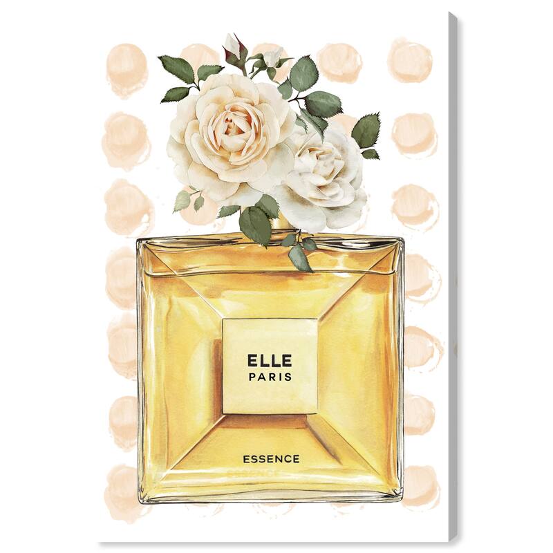 Wynwood Studio Canvas Fashion and Glam Gabrielle Perfume Yellow and Light Yellow Glam Wall Art Canvas Print