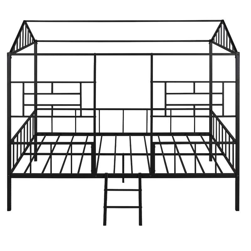 Metal House Bed Frame with Slatted Support