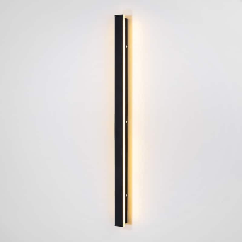 1-Light Modern Linear Strip Acrylic 3000K IP65 Integrated LED Warm Light Waterproof Outdoor Wall Light