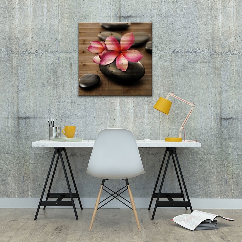 Zen Pebbles IV Print On Wood by PhotoINC Studio - Multi-Color