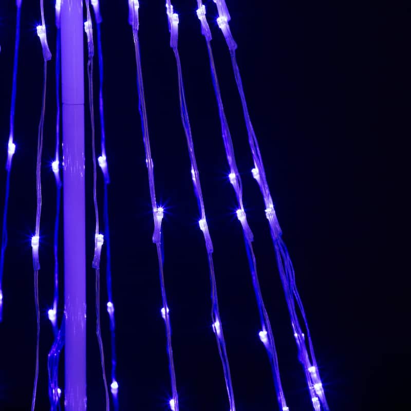 LED Lighted Show Cone Christmas Tree with Star - 4' - Blue - White