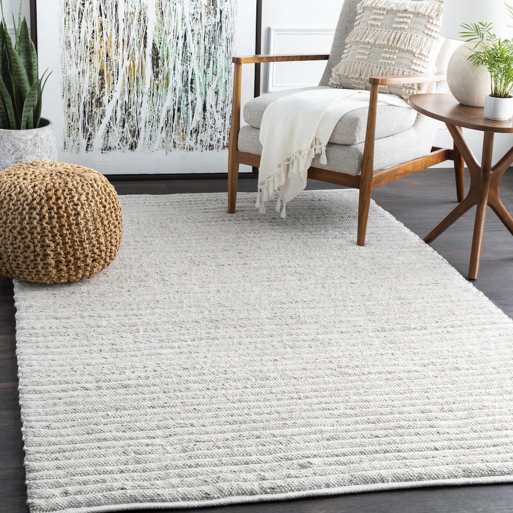 Livabliss Tundra Scandinavian Stripe Hand Woven Area Rug