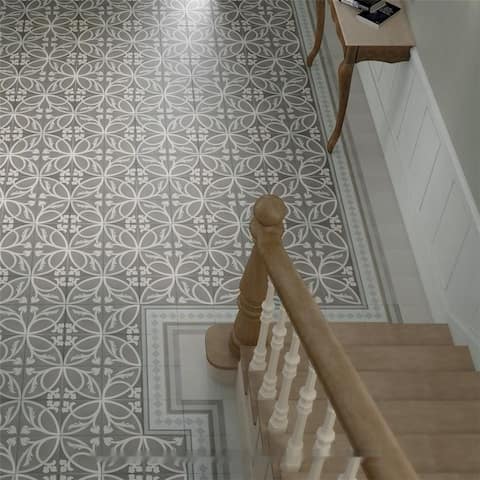 Merola Tile Caprice Liberty Taupe Encaustic 7.86" x 7.86" Porcelain Floor and Wall Tile