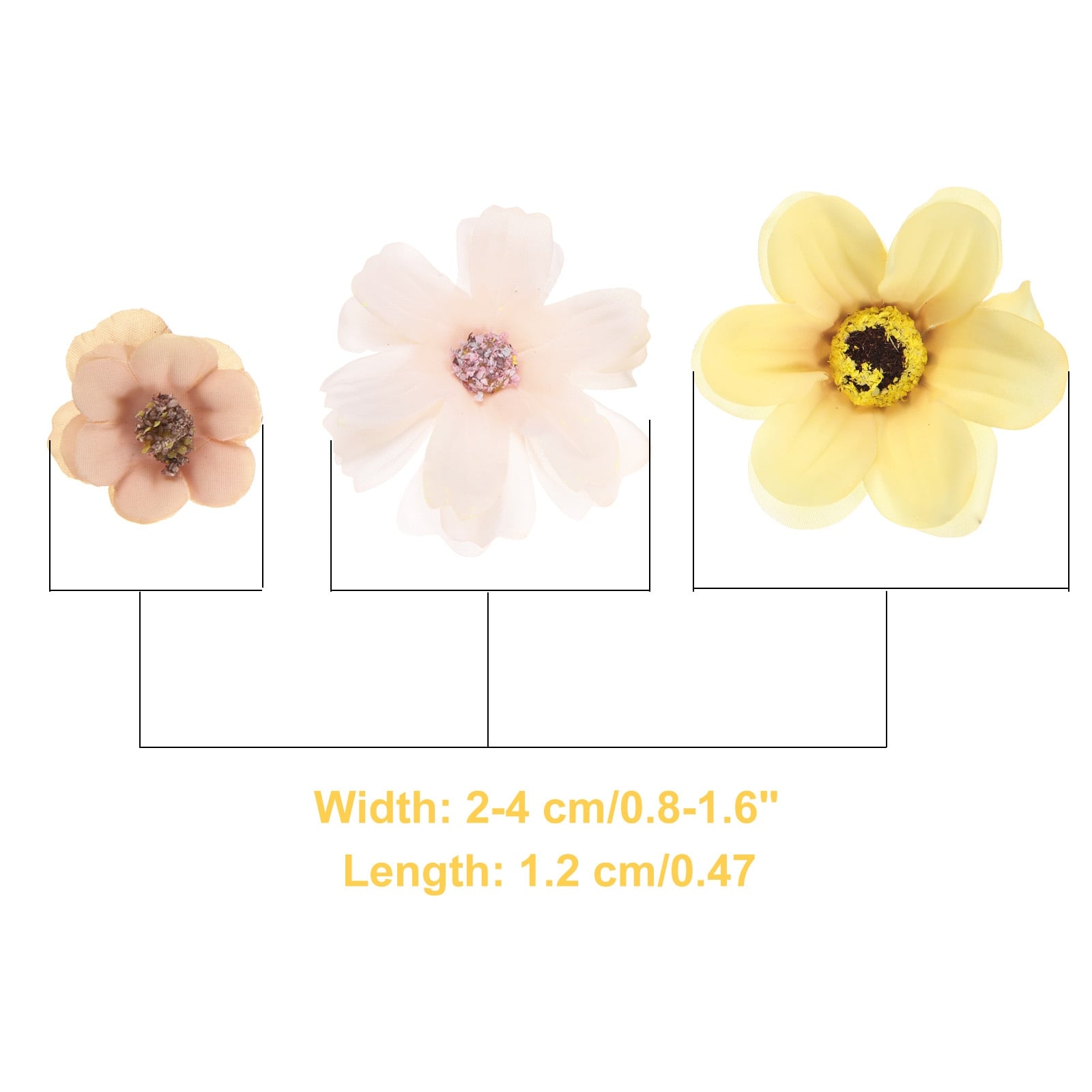 Faux Flower Heads Mini Artificial Flowers Bulk Small Multicolor Fabric Flowers for DIY Craft Wedding Party Home Decoration