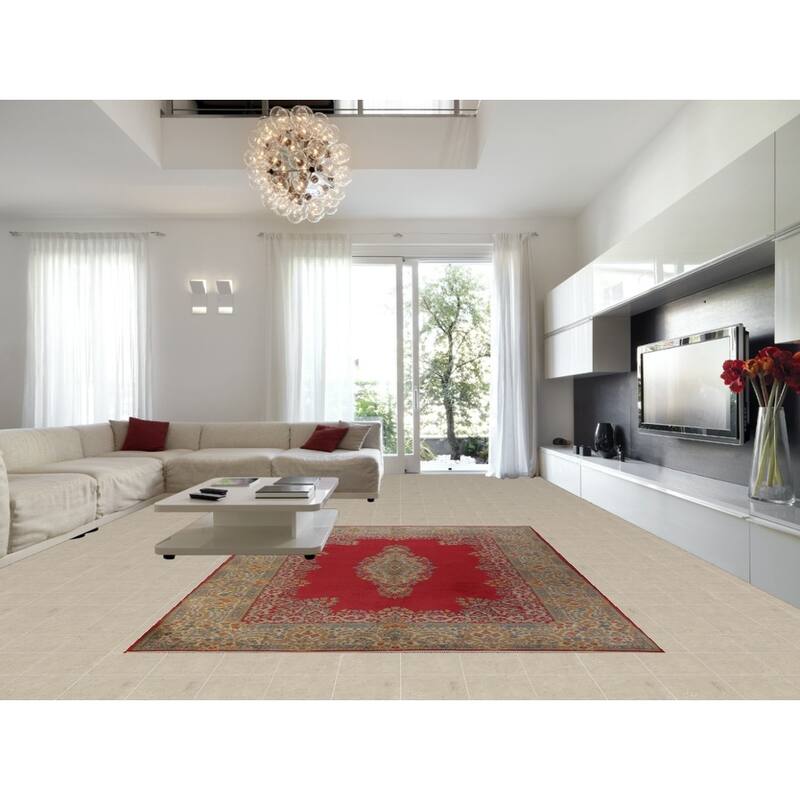 Hand Knotted Oriental 100% Wool Carpet Traditional Floral Pink Kerman Area Rug - 11' 11'' X 8' 6''