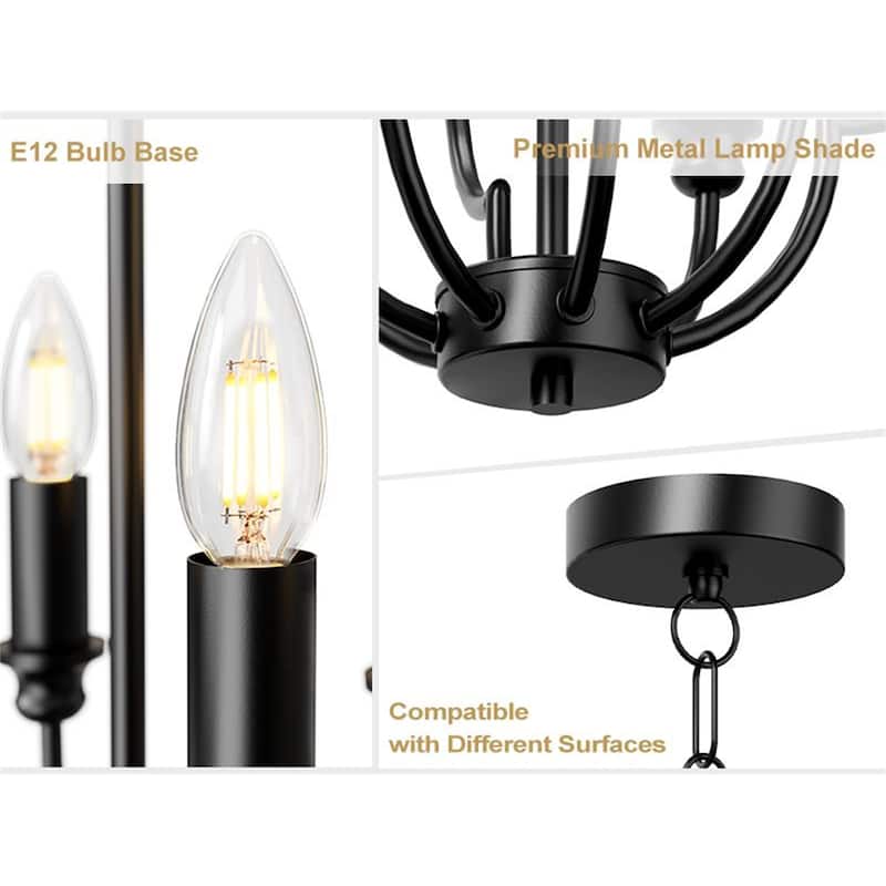 Farmhouse Oval Candle Chandelier Light
