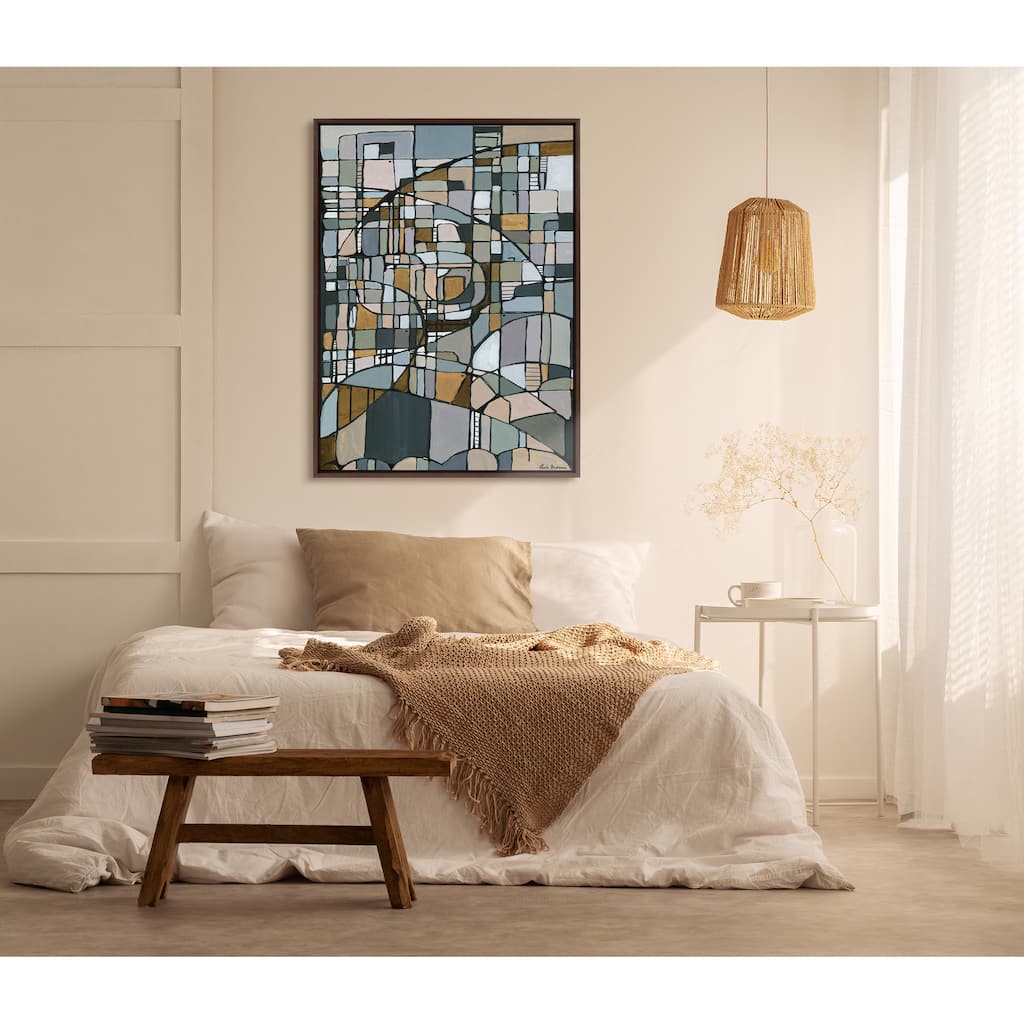 Kate and Laurel Sylvie Deco Nadeau Framed Canvas by Leah Nadeau