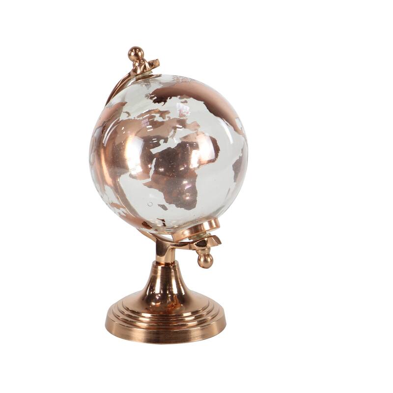 Multi Color Metal and Glass Glam Traditional World Desk Globe