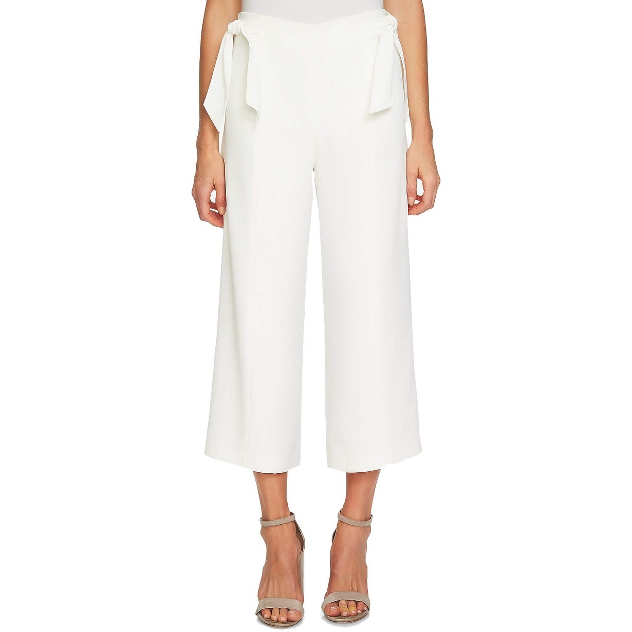 white cropped dress pants