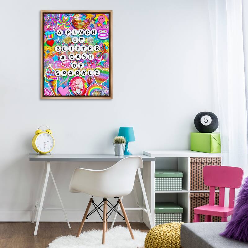 Stupell Pinch Of Glitter & Sparkle Framed Floater Canvas Wall Art Design By Jess Stempel