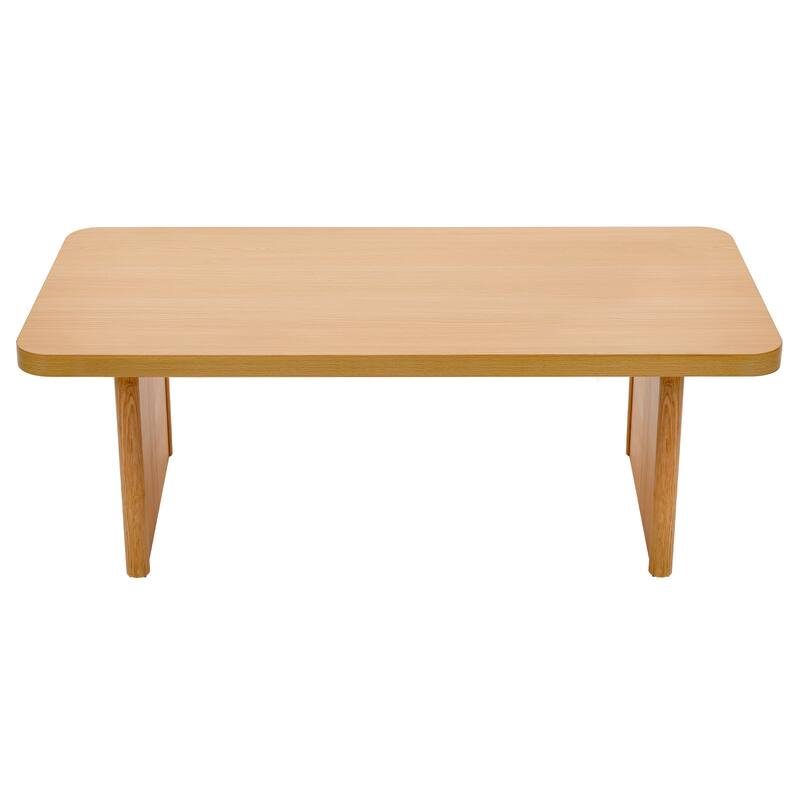 47-Inch Rectangular Center Coffee Table with Solid Pine Wood Legs - 47.24"L x 23.62"W x 17.13"H