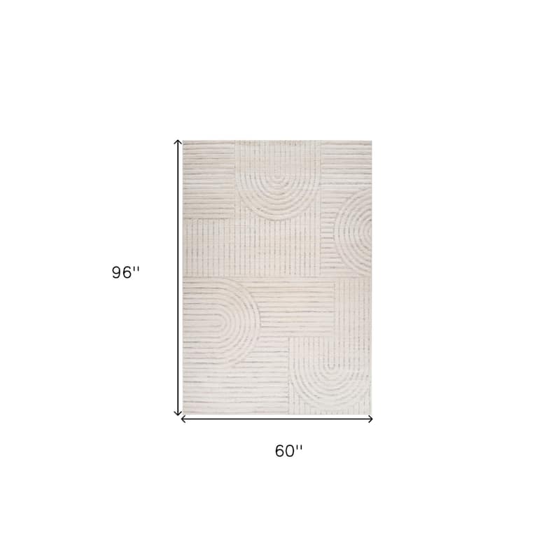 HomeRoots Abstract Modern Rectangle Area Rug