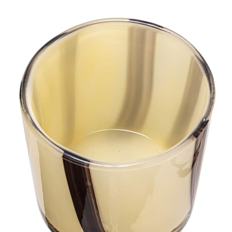 Glass Candle Holder with Stripes