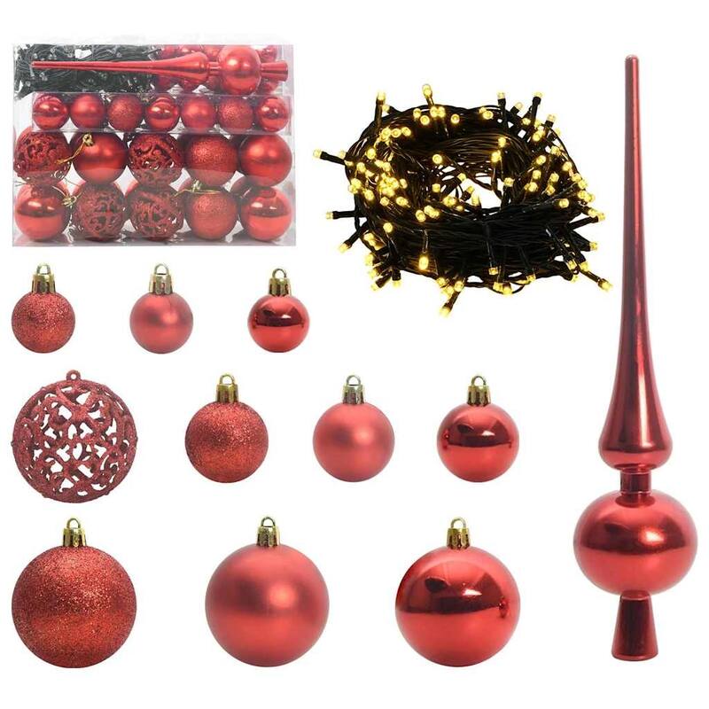 vidaXL Artificial Christmas Tree LED&Ball Set&Flocked Snow Decoration PVC&PE