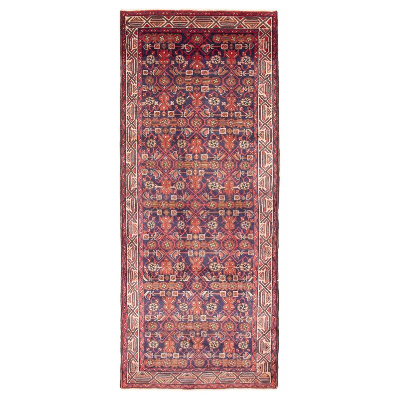 ECARPETGALLERY Hand-knotted Andelz Navy Wool Rug - 3'7 x 9'6 - Dark Navy - 3'7 x 9'6